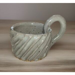Handmade Studio Art Pottery Coffee Mug Cup Blue-Gray Glazed